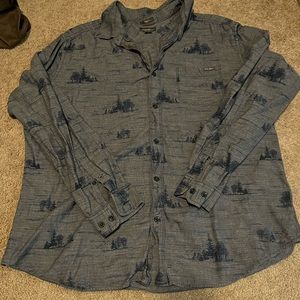 Denim forest print Eddie Bauer shirt